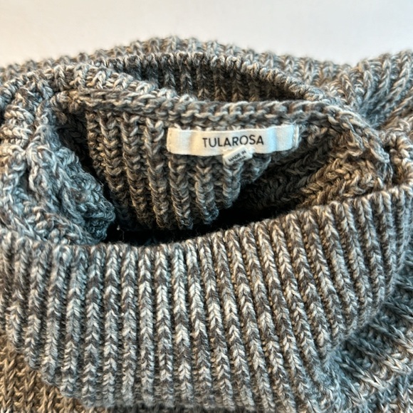 Tularose Djuna Mock Neck Balloon Sleeve Sweater Dress in Charcoal Gray Size M - Picture 6 of 9